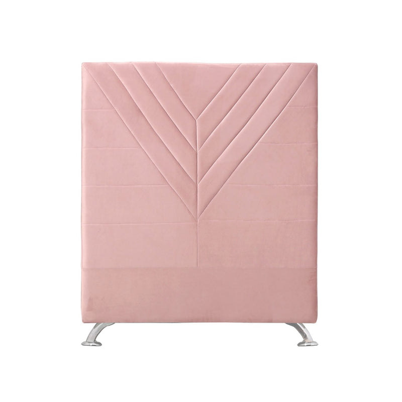 Lily Headboard - King Single Size - Pink Velvet