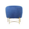 Occasional Arm Chair with Ottoman - Navy Blue Velvet