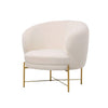 Occasional Arm Chair with Ottoman - Cream(White) Velvet