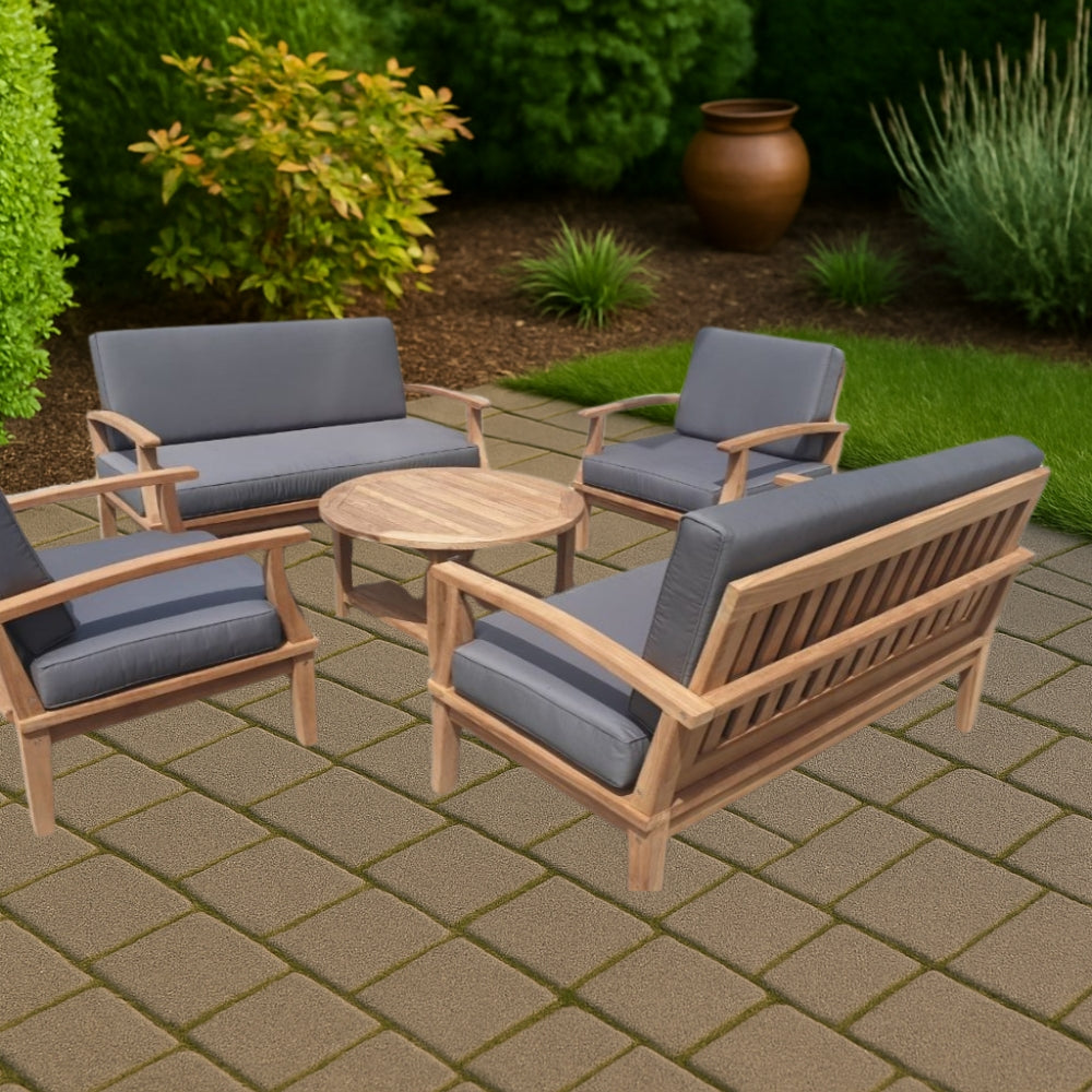 Outdoor Deep Seat Set Teak Wood