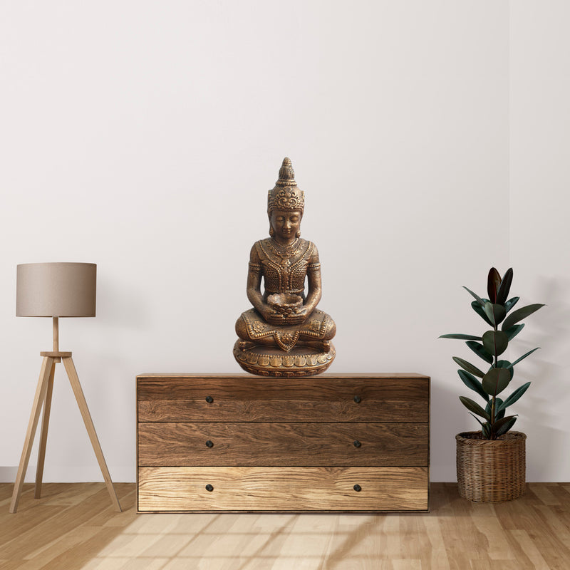 Meditating Buddha Statue - Copper Colour