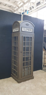 TELEPHONE BOOTH DISPLAY /DRINKS CABINET - Gray