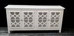 Lattice Glass Sideboard - Mindi Wood - White Finish (Factory Seconds - Clearance Price)