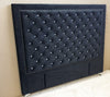 Ancona Buttoned King  Headboard - Black Velvet with Crystals