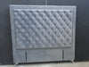 Ancona Buttoned California King Headboard - Dark Grey Velvet with Crystals