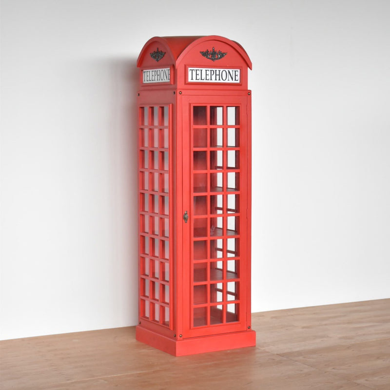 TELEPHONE BOOTH DISPLAY /DRINKS CABINET  ( Vintage - RED    )