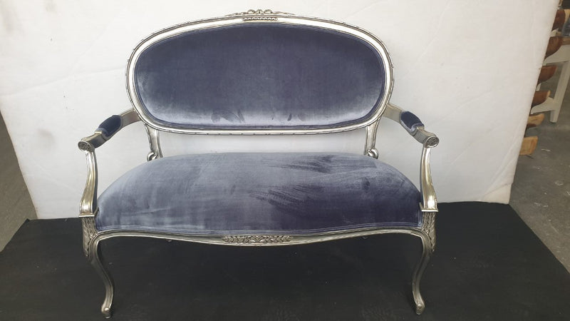 French Style Love Seat / Sofa - Mahogany Wood
