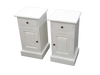Bedside Cabinet Pair - Mindi Wood - White Distressed Finish