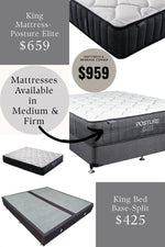 King Bed Base (Split) and Mattress Combo