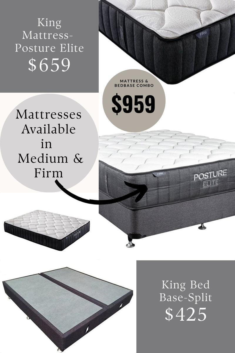 King Bed Base (Split) and Mattress Combo