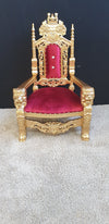 Throne Chair - Red with Gold Frame