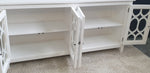 Lattice Glass Sideboard - Mindi Wood - White Finish (Factory Seconds - Clearance Price)