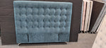 Maison Buttoned Queen Headboard - Dark Blue Fabric