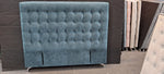 Maison Buttoned Queen Headboard - Dark Blue Fabric