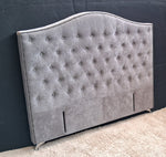 Nero Buttoned Super King Headboard - Dark Grey Fabric