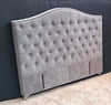 Nero Buttoned Queen Headboard - Dark Grey Fabric