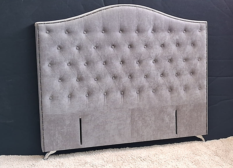 Nero Buttoned Super King Headboard - Dark Grey Fabric