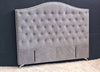 Nero Buttoned Queen Headboard - Dark Grey Fabric