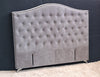 Nero Buttoned Super King Headboard - Dark Grey Fabric