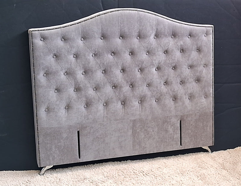 Nero Buttoned Queen Headboard - Dark Grey Fabric