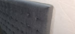 Maison Buttoned Queen Headboard - Dark Grey Velvet