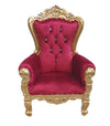 Throne Chair - Red with Gold Frame