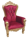 Throne Chair - Red with Gold Frame