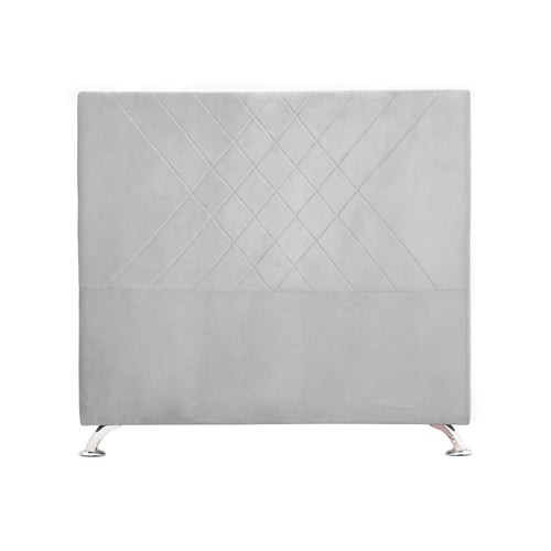 Wilson Double Headboard - Light Grey Velvet - CLEARANCE PRICE