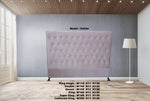 Dahlia Buttoned Super King Headboard - Pink Velvet