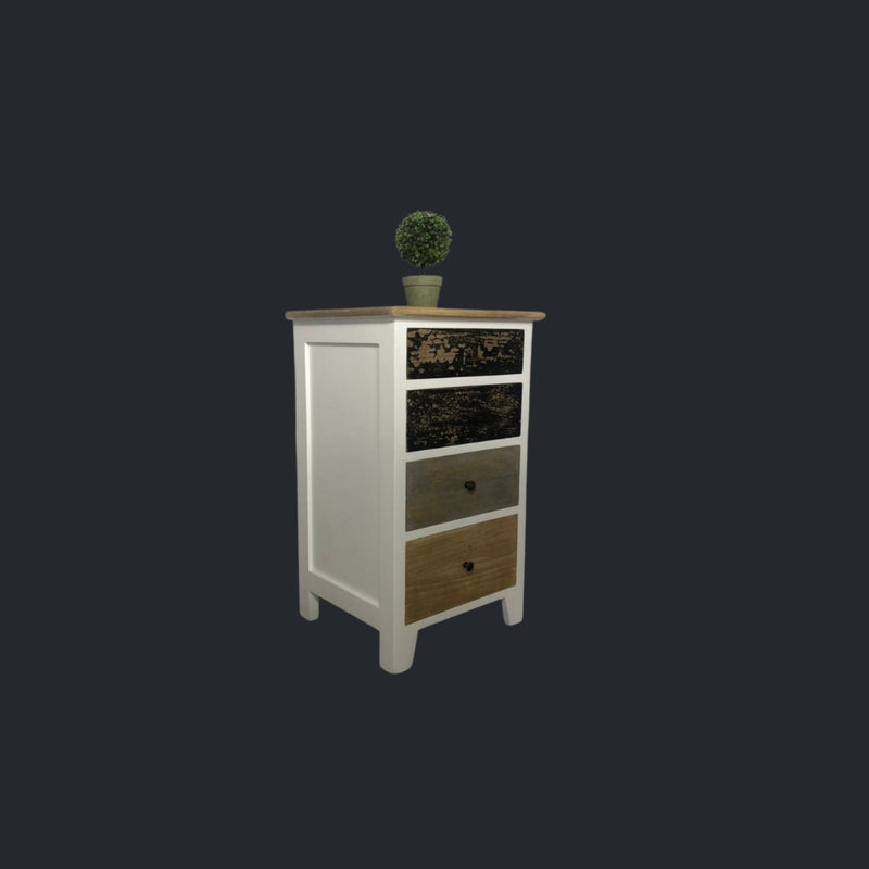 Bedside/Lamp Table - Mindi Wood - Four Drawer - Carolina Vintage