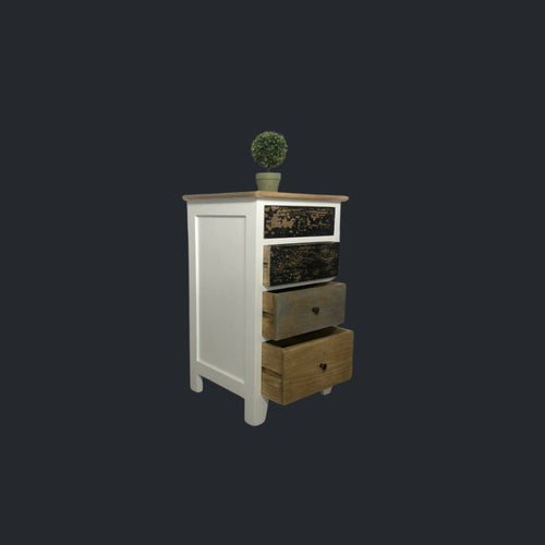 Bedside/Lamp Table - Mindi Wood - Four Drawer - Carolina Vintage