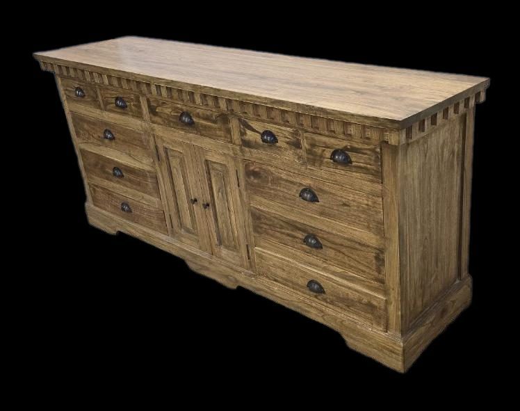 Rustic Mango Wood Buffet Table – Natural Finish