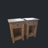 Bedside Cabinet Pair - Mindi Wood - Natural Finish