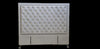 Ancona Buttoned California King Headboard - LIGHT GREY VELVET