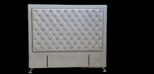 Ancona Buttoned California King Headboard - LIGHT GREY VELVET