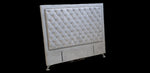 Ancona Buttoned California King Headboard - LIGHT GREY VELVET