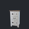 Bedside/Lamp Table - Mindi Wood - Five Drawer - White Distressed Carolina