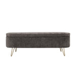 LONG OTTOMAN / STORAGE (Dark grey Fabric)