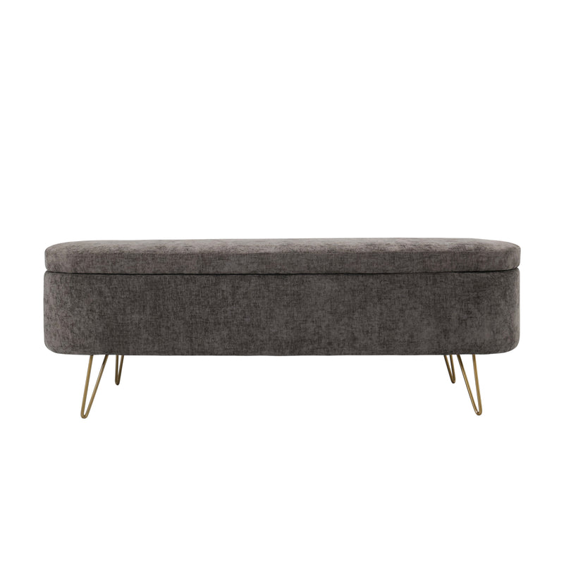 LONG OTTOMAN / STORAGE (Dark grey Fabric)