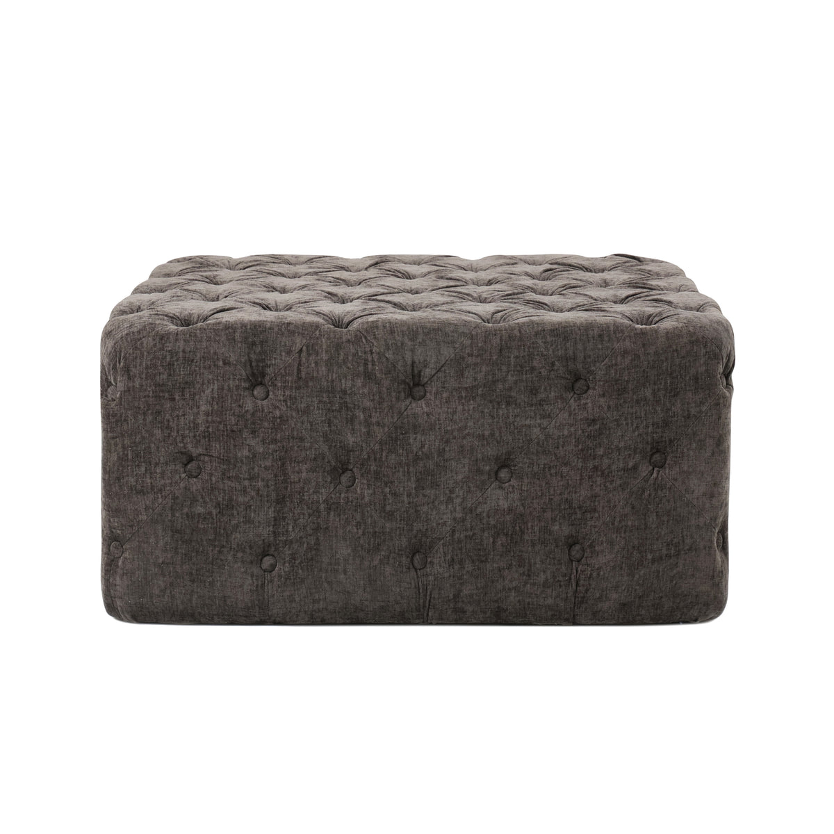 Square Ottoman / Coffee Stand - Dark Grey Fabric