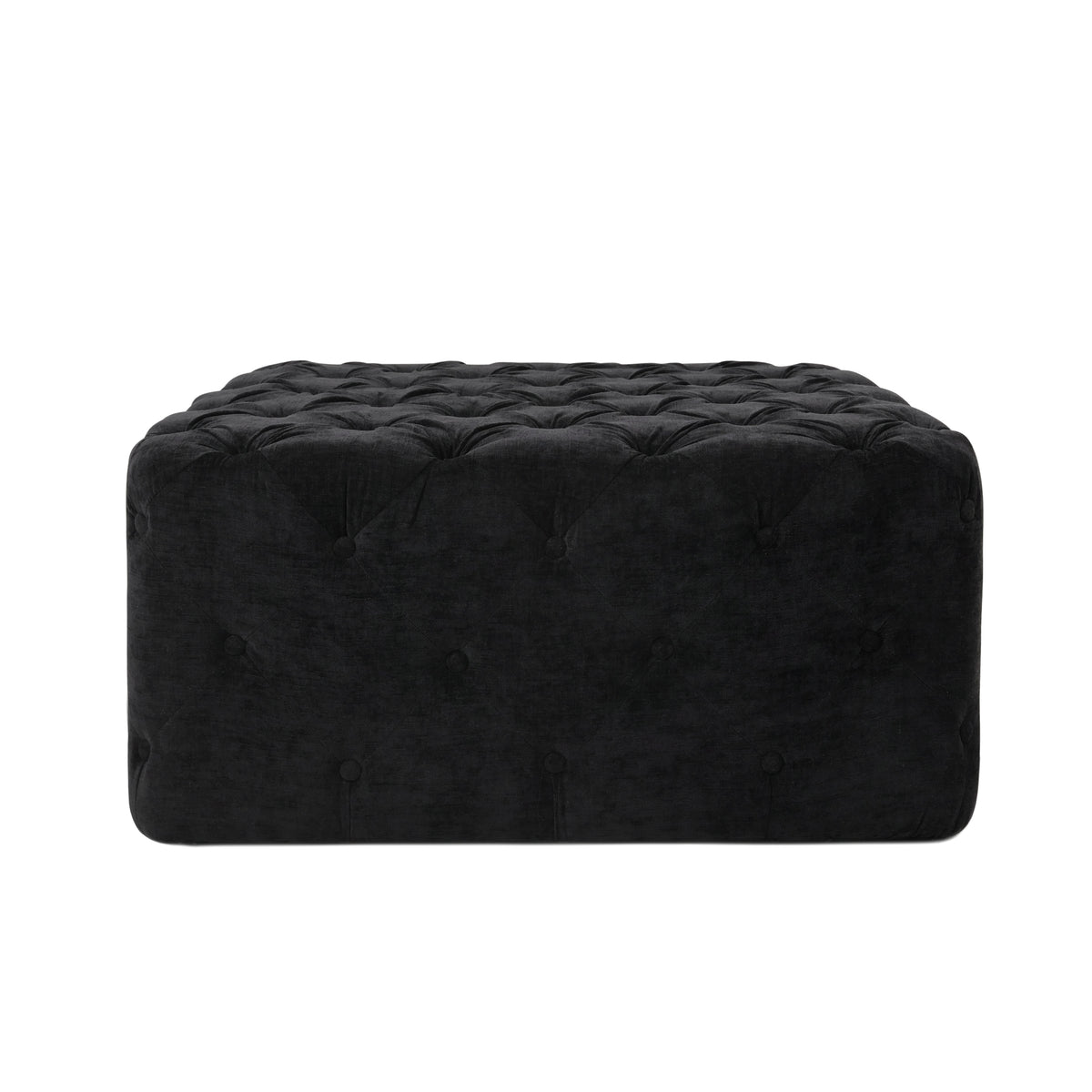 Square Ottoman / Coffee Stand - Black Fabric