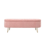 LONG OTTOMAN / STORAGE Pink Fabric