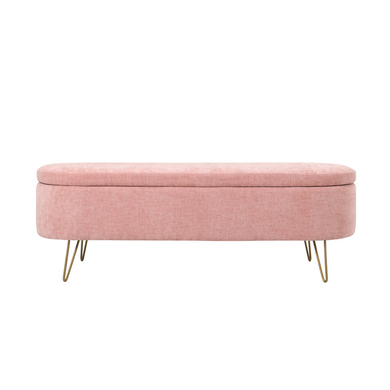 LONG OTTOMAN / STORAGE Pink Fabric