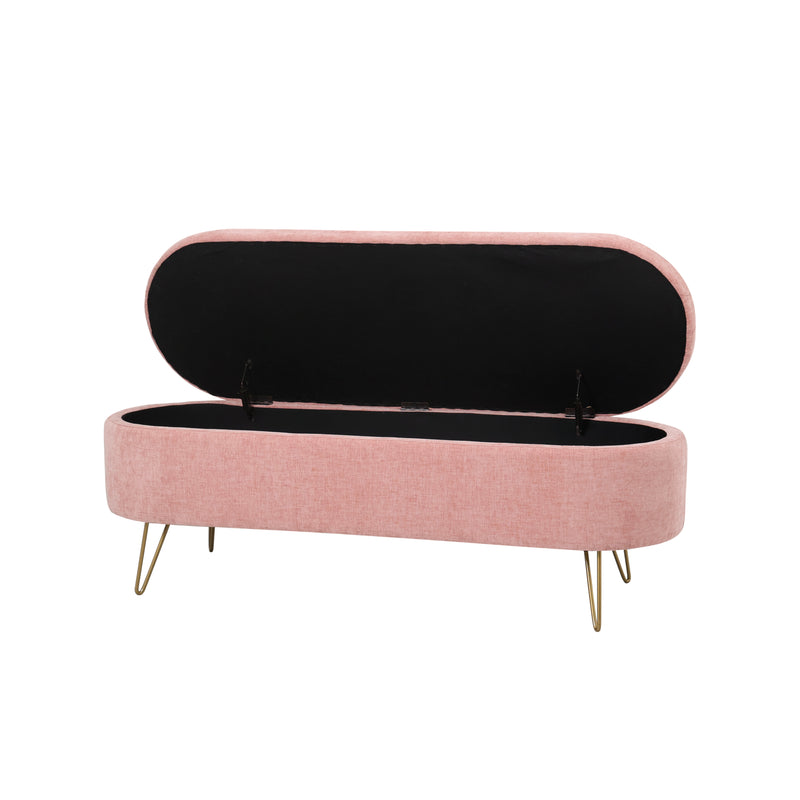 LONG OTTOMAN / STORAGE Pink Fabric