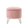 LONG OTTOMAN / STORAGE Pink Fabric