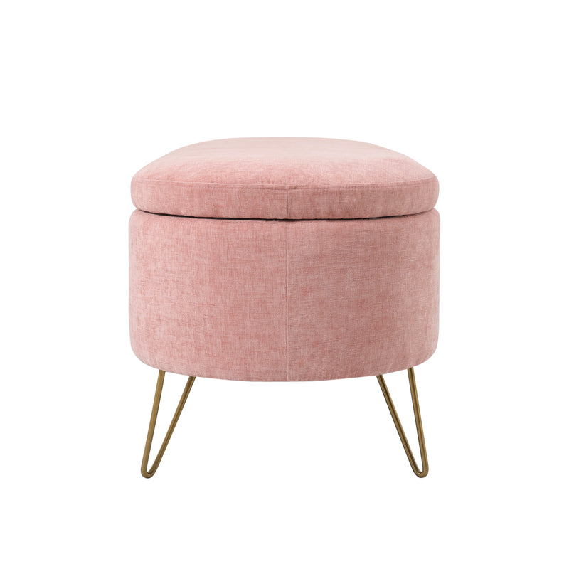 LONG OTTOMAN / STORAGE Pink Fabric