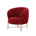 Occasional Arm Chair with Ottoman -Red Fabric