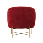 Occasional Arm Chair with Ottoman -Red Fabric