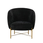 Occasional Arm Chair with Ottoman - Black Fabric