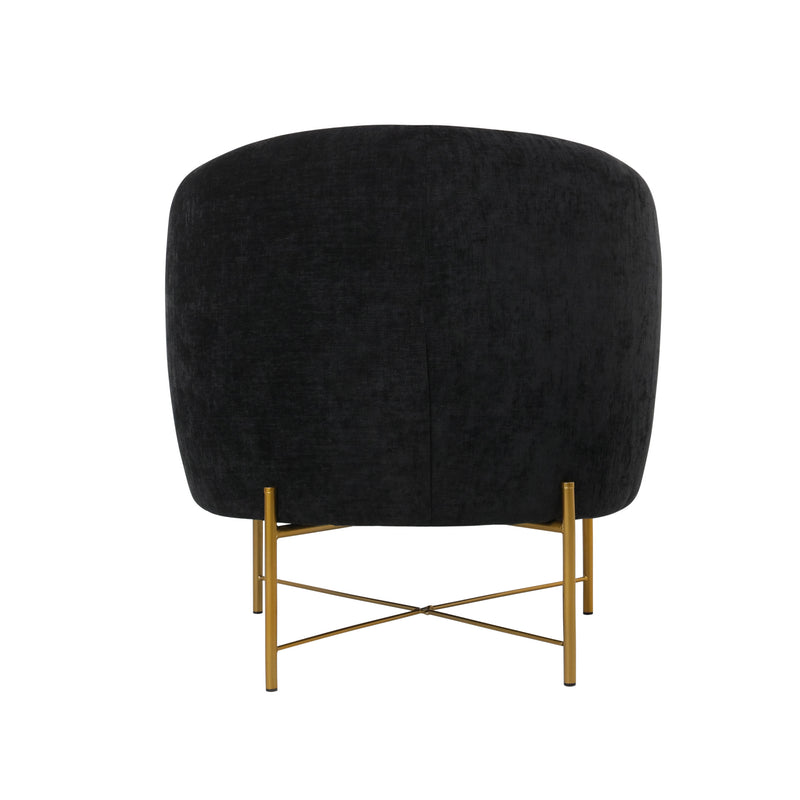 Occasional Arm Chair with Ottoman - Black Fabric